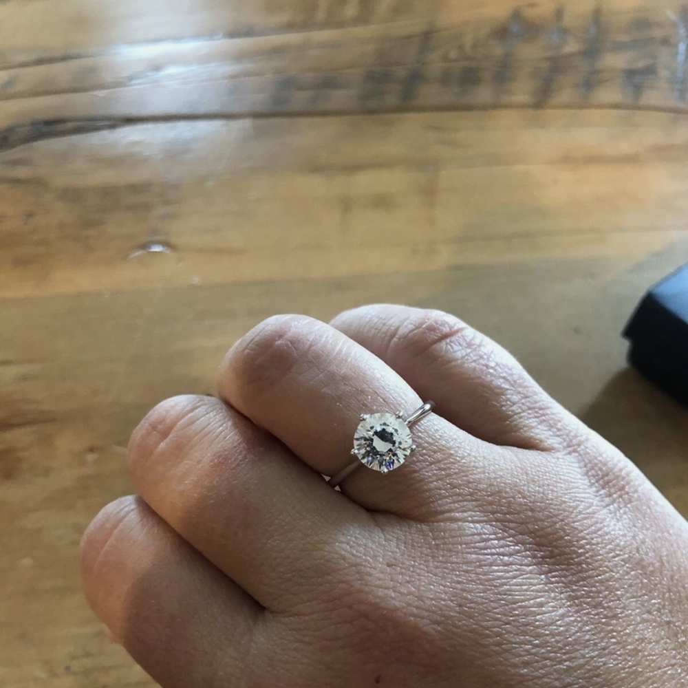 Sterling Silver Cz Solitaire Ring - image 5